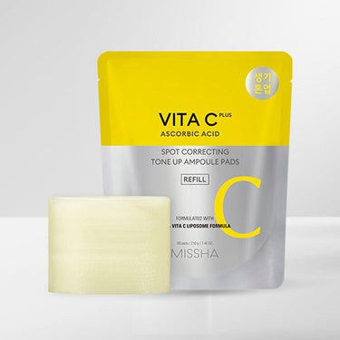 Missha Vita C Plus Blemish Tone Up Ampoule Pad 80P - CUTIPOP