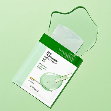 WELLAGE Real Cica Calming Ampoule Mask Sheet 20ml (1P/10P)