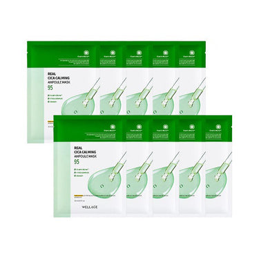 WELLAGE Real Cica Calming Ampoule Mask Sheet 20ml (1P/10P)