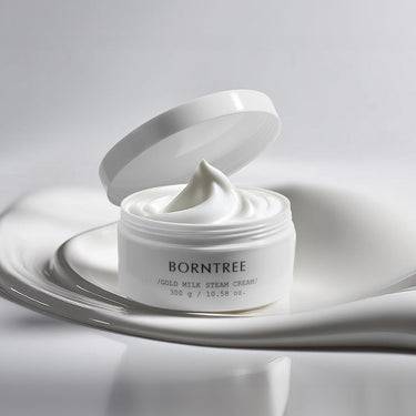 BORNTREE Gold Milk Steam Cream 300g - CUTIPOP