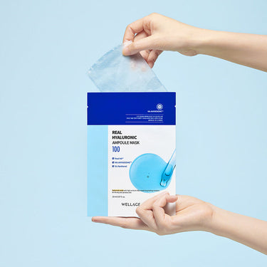 WELLAGE Real Hyaluronic Ampoule Mask Sheet 20ml (1P/10P)