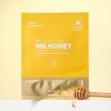 BANILA CO Miss Flower & Mr. Honey Propolis Rejuvenating 2 Step Mask (1P/5P) - CUTIPOP