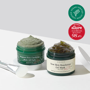 AXIS-Y Mugwort Pore Clarifying Wash Off Pack & New Skin Resolution Gel Mask