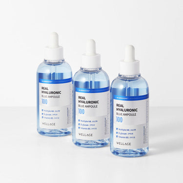 WELLAGE Real Hyaluronic Blue 100 Ampoule 100ml - CUTIPOP