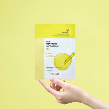 WELLAGE Real Vita Toning Ampoule Mask Sheet 20ml (1P/10P)
