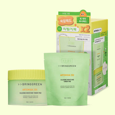 BRINGGREEN Artemisia Calming Moisture Toner Pad 90p+Refill 90p