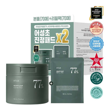 Anua Heartleaf 77 Clear Pad Double Pack (70+70 Pads Refill) AniMelodic