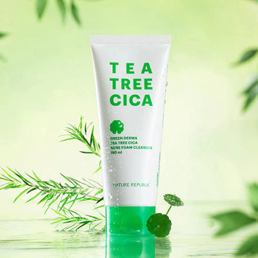 [BHA] Green Derma Tea Tree Cica Acne Foam Cleanser AniMelodic