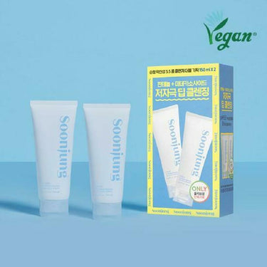 ETUDE Soonjung pH 5.5 Foam Cleanser 1+1 Special Set (150mL + 150mL) AniMelodic