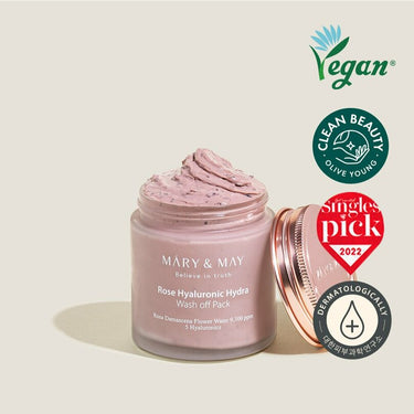 MARY&MAY Rose Hyaluronic Hydra Wash Off Pack 125g AniMelodic