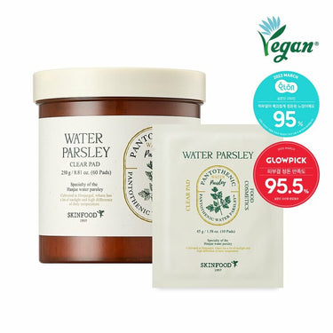 SKINFOOD Water Parsley Clear Pad 60 Pads Special Offer (+10 Pads) AniMelodic