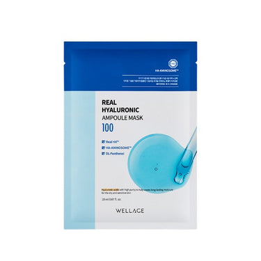 WELLAGE Real Hyaluronic Ampoule Mask Sheet 20ml (1P/10P)
