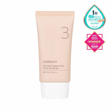 numbuzin No. 3 Porcelain Base-skip Tone Up Beige 50mL SPF50+ PA++++ AniMelodic